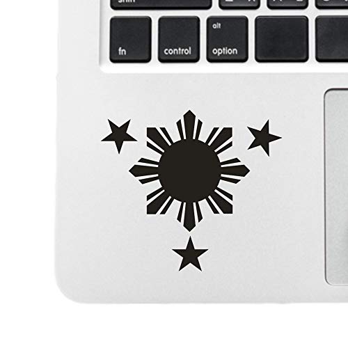 2.5" Black Philippines 2X Filipino Pilipinas 3 Stars 1 Flag Decals Decal Vinyl Sticker PVC for Laptop Notebook Tablet Fridge Book Mac Book Mobile Phone Helmet Hardhat