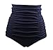 AAMILIFE Women's Vintage Swim Short High Waist Ruched Bikini Bottom