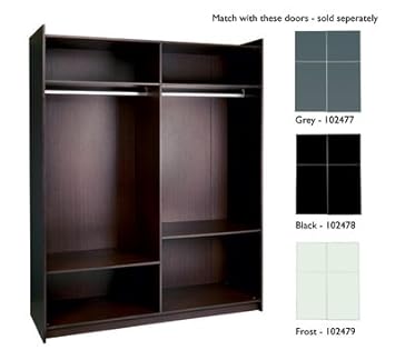Two Sliding Door Wardrobe Shell Coffee Amazon Co Uk Kitchen Home
