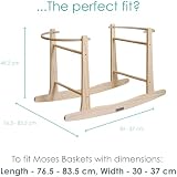 Clair de Lune Wooden Rocking Moses Basket Stand Natural Finish view 2