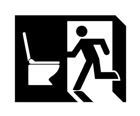 Amazon Co Jp トイレマークステッカー 非常事態編 黒 100x115mm