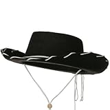 Jacobson Hat Company Stitched Child Felt Straw Cowboy Hat - Black One-Size W21S21F