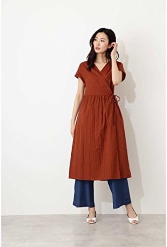 Amazon Co Jp ナチュラルビューティーベーシック Natural Beauty Basic ウォッシャブル からみカシュクールワンピース ブラウン M 服 ファッション小物