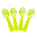 [100 Count] Transparent Mixed Mini Tasting Spoons - 3 Inch NEW 6 Color Disposable Plastic Spoons for Sampling Food, Ice Cream, or Spices - Frozen Dessert Supplies