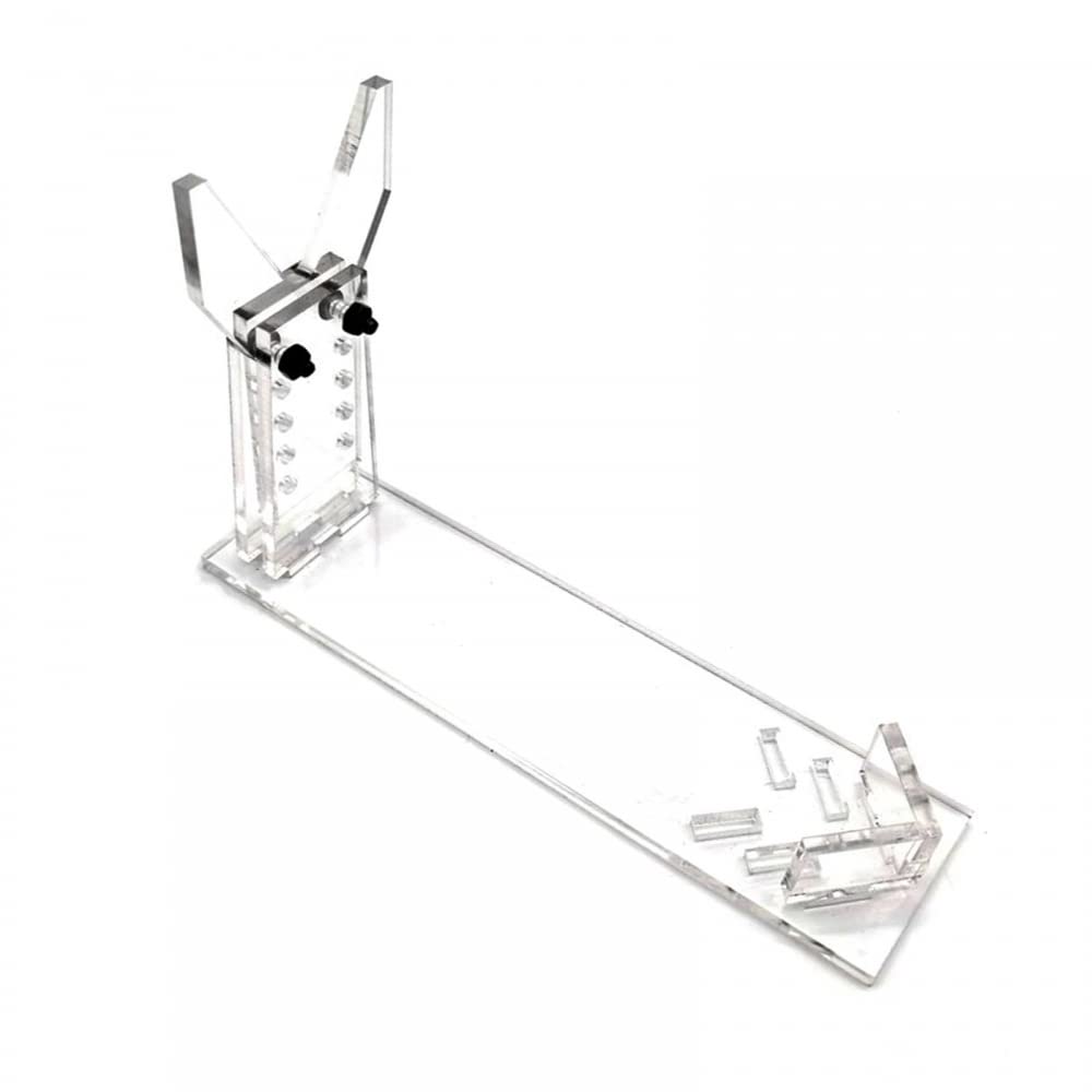 MiOYOOW Acrylic Pistol Display, Clear Gun Stand Holder 5 Height Adjustable Handgun Rack for All Small Pistols