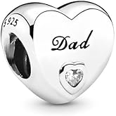 Dad Heart Charm 925 Sterling Silver Pendant,Jewelry Beads Gifts for Women Bracelet&Necklace A0062