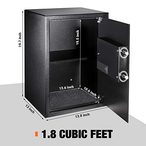 TACKLIFE 1.8 Cubic Feet Safe Digital Lock Box with Instruction