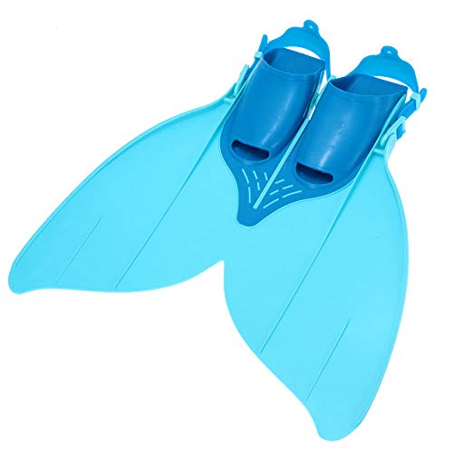 ZHX Teen Teenager Mermaid Swim Fin Diving Monofin Swimming Foot Flipper Blue one Size