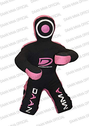DAAN MMA Grappling Dummy - Judo Punching Bag, Unfilled - Sitting Position Hands Front - Brazilian JIU Jitsu Submission Grappling Dummy Sitting Dummy Wrestling (Pink, 70" Up to 121 lb - Unfilled)