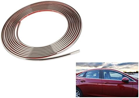 Blueccl Car Chrome Trim Edge Strip for Auto Interior Exterior Window Body Decoration Silver Soft PVC (8mm)