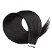 20 inch Tape Hair Extensions Human Hair Tape Ins Black Hair Extensions Straight Virgin Human Hair 20pcs 50g/pack (#1) Jet Black