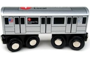 MUNI PALS Munipals New York City Subway Wooden Railway (A Division/IRT) 1 Train/Broadway-7 Avenue Local–Child Safe and Tested Wood Toy Train