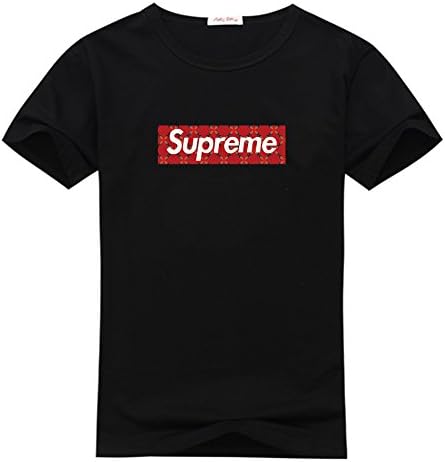 Tide brand Supreme Logo Support For Custom T Shirt Medium Black