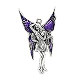 Housweety 10 Silver Tone Enamel Fairy Charm Pendants 48x27mm