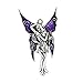Housweety 10 Silver Tone Enamel Fairy Charm Pendants 48x27mm