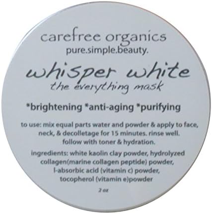 Carefree Organics Whisper White, an organic youthful powder facial mask, 2 oz