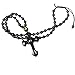 SCOO Hand Carved Natural Genuine Obsidian Cross Amulet Pendant Necklace