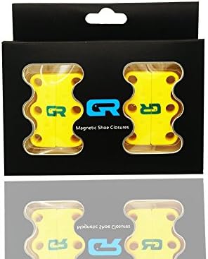 GR® Magnetic Shoe Closures - Never Tie Laces Again! (Yellow, #1kids/Youth/Adults)
