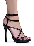 ZooShoo Womens Ankle Strap High Heel Sandals - Dress, Wedding, Party Heeled Shiny Pumps - Elegant, Comfortable & Strappy