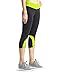 BALEAF Women's Yoga Running Workout Capri Legging Hidden Pocket Non See-Through Fabric Lime Size M