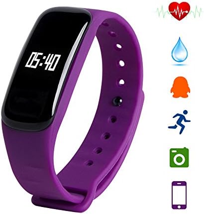 Smart Watch iSTYLE Latest M8 Bluetooth 4.0 Smart Bracelet Blood Pressure Heart Rate Monitor Waterproof Wristband Fitness Tracker for Android iOS Smartphones ID107 Updated Version (Purple)
