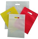 Non woven Carry Bag, Shopping Bag, Reusable Bag, Foldable Bag,Grocery Bag,Eco friendly Bag, D-Cut Bag (Size 10' X 14', Pack of 50)