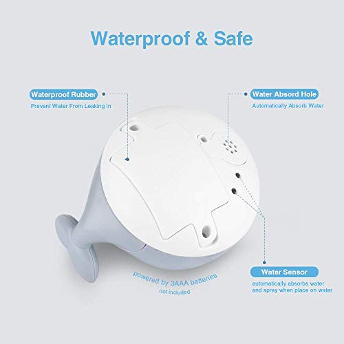 Baby Bath Toys for Toddlers Infant, Whale Water Spray Toys for Kids, LED Light Up Bathtub Shower Toys Squirt Toy Sprinkler Bath Toy, Lovely Baby Shines Pool Toy - Gray