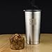SASQUATCH 20 oz stainless steel tumbler with lid & 2 straws (curved+straight)+cleaning brush - double wall vacuum insulated, BPA-free open/close switch lid - for travel & indoor, hot & cold drinks