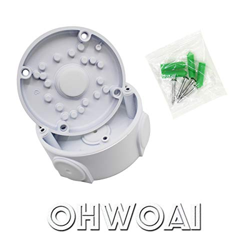 Aluminum Bracket Junction Back Box Onduit Base for OHWOAI Bullet Cameras, Water-Proof Junction Box for IP Camera (4 Pack) Electric Enclosure for Indoor/Outdoor Use with Screws Cable DIY Case Encl