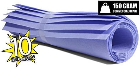 The Newest Original German Shammy - Commercial Grade 150gm Drying Chamois (10, Blue (Medium)