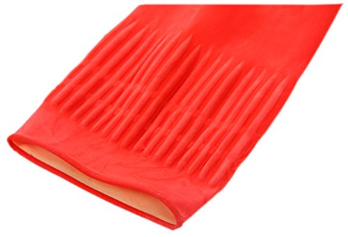 Lesirit Waterproof Household Gloves Long Sleeve Fleece Cuff Latex Cleaning Gloves from, 2 Pair Pack (B)