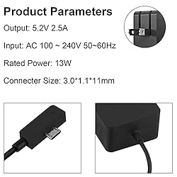 Surface 3 Charger 13W 5.2V 2.5A AC Power Adapter