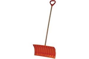 EMSCO GROUP Bigfoot 21" Poly Pusher Snow Shovel - Wooden Handle