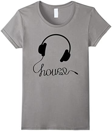 Women's House Music T-Shirt Small Slate