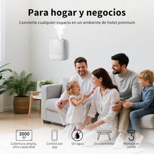 vantisan Difusores Aromaticos para Hogar Bluetooth,Difusor de Aroma Inteligente, 400ml Difusor de Aromas de Atomización Profesional, Control de App, Ajuste Multimodo, para Hotel,Oficina,SPA