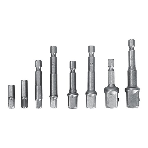 Click Here to See More Images Yosoo 8pcs 1/4 Hex Shank Power Drill Bit Socket Bit Adapter Nut Driver Power Extension Bar Set 1/4