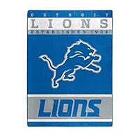 Officially Licensed NFL Detroit Lions "12th Man" Plush Raschel Throw Blanket, 60" x 80", Multi Color