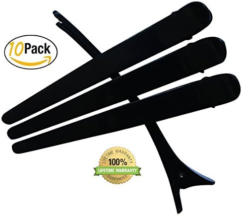 Hair Clips Plastic Black Professional 10 Pack