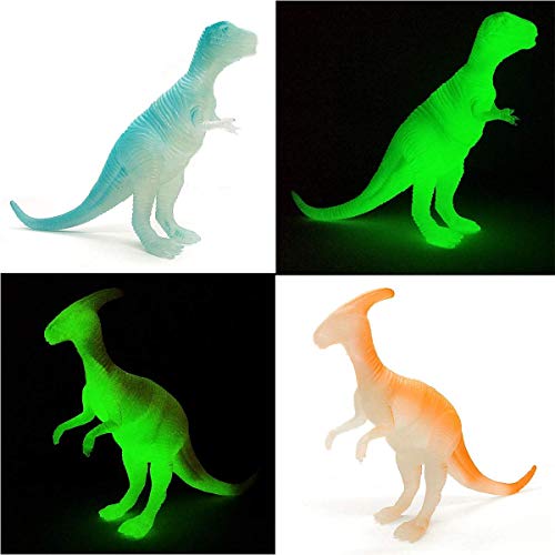 Kicko Glow in The Dark Dinosaurs 12 Pack Assorted Jurassic Toy