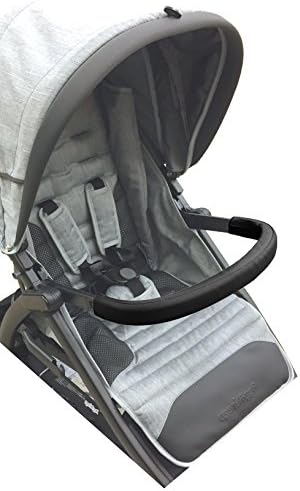 Luvit Soft Leather Stroller Toddler Belly Bar Cover in Black for Toddler Seat Belly Bumper Bars and Stroller Handlebars