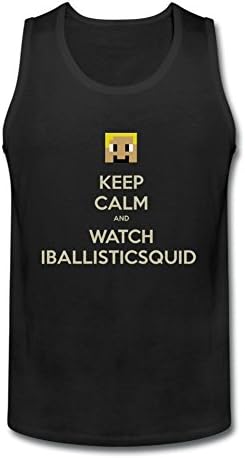 Hangliy Men's iBallisticSquid Logo Cotton Short Sleeve Tank Top