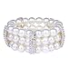 ROFIFY Women 1920s Roaring 20's outfit Rhinestone Faux Pearl Elastic Bangle Flapper Accessories Jewelry Bracelet FJ19