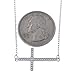 Solid Sterling Silver Rhodium Plated Cubic Zirconia Large Sideways Cross Pendant Necklace, 15