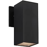 Cerdeco 9 inches Sqaure Outdoor Wall Light,Modern Patio Porch External Wall Sconce with E26 Base [ ETL Listed ]