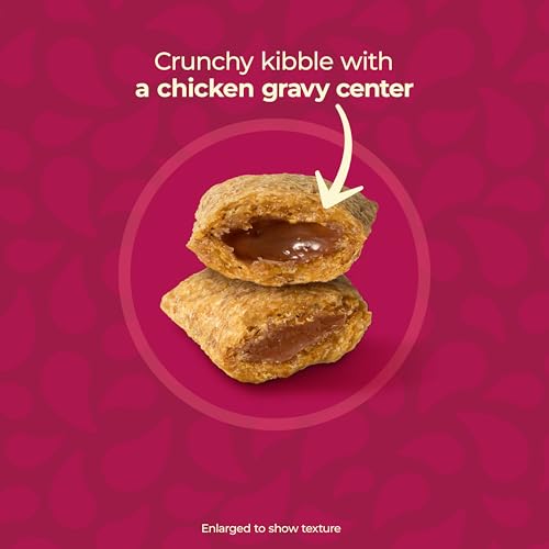 MEOW MIX GRAVY BURSTS, SAVORY CHICKEN FLAVOR MIX, GRAVY FILLED DRY CAT FOOD, 3 LB. BAG