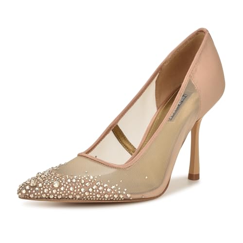 Nine West Women's Jamiey Pump, Beige Mesh 150, 7
