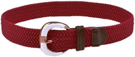 J Point Boys' Braided Elastic Web Stretch Belt - Burgandy - L