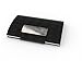 Business Name Card Case and Holder - PU Black Leather Grain Wrapped Steel, Soft Interior, Slim, Light Weight, Compact and Strong