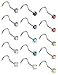 Jstyle 22G 15 Pcs Stainless Steel Nose Rings Studs Screw Piercing Body Jewelry 1.5mm
