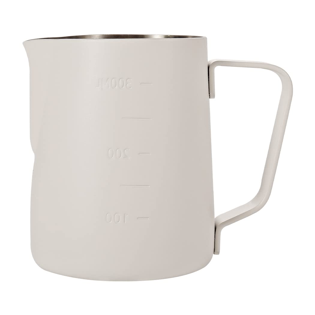 Dianoo Espresso Steaming Pitcher 350ml, Milk Frothing Pitcher Stainless steel, Coffee Milk Frothing Cup, Coffee jug, Latte Art, White — image 1
